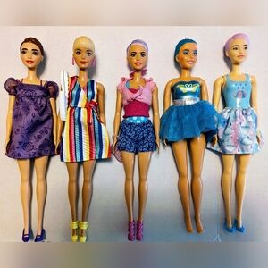 Lot Of 5 Redressed Barbie Color Reveal Dolls